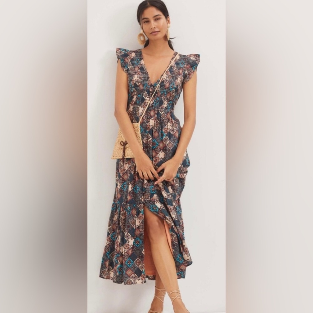 Anthropologie Peregrine smocked dress